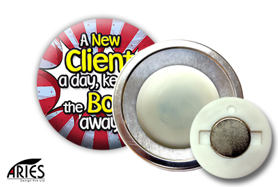 Wearable 33mm Round Magnet With Flat Badge