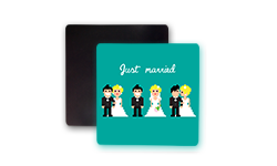 Wedding Square Shape Fridge Magnet